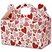 Gift Boutique Valentine’s Day Treat Boxes 48 Pack Cardboard Hearts Goody Bag Cookie Holder Classroom Crafts Supplies Party Favors 4 Designs Measures: 6.2 x 3.5 x 3.5 Inches