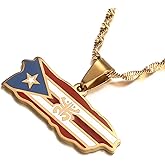 Puerto Rico Map Frog Colored Flag Pendant Necklaces PR Puerto Ricans Jewelry