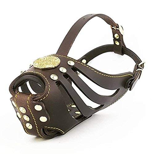 Bestia Maximus Basket Muzzle. Studded design. 100% genuine leather