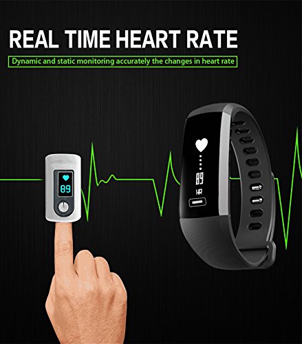 Smart Fitness Tracker,Bluetooth Smart Watch with Blood Pressure Heart Rate Sleep Pedometer Camera Remote Shoot Blood Oxygen Monitor R5 Smart Wristband Bracelet for Andriod and iOS Phone