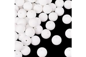 50Pcs Silicone Beads 15mm Round Rubber Silicone Focal Beads Loose Spacers for Beadable Pens DIY Keychain Necklace Friendship 
