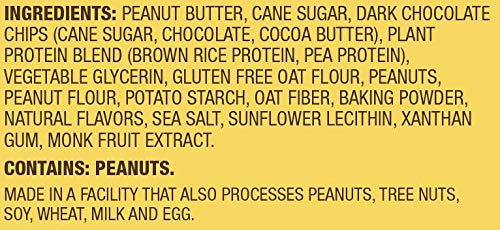 Munk Pack Vegan Protein Cookie | 18 Grams of Protein | Vegan, Gluten-Free, Dairy-Free, Soy-Free, Soft Baked | 2.96oz (Peanut Butter Chocolate Chip, Pack of 12)