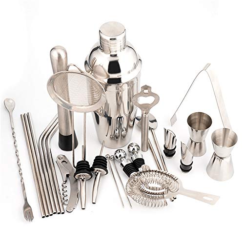 Haushalts-Cocktail-Shaker-Set 26 Stück Edelstahl Barkeeper Set Cocktail Shaker Set Professionelle Martini Mix Barkeeper… – Bild 3