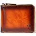 RFID Men's Leather Zipper wallet Zip Around Wallet Bifold Multi Card Holder Purse (Handmade Brown)