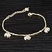 Women's 18K Gold Tone Lucky Zircon Elephant Charm Bracelets Adjustable L6.6+1.8