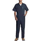 HISEA Coveralls for Men Short Sleeve, Mens Lightweight Mechanic Work Jumpsuit with Pockets, Stain & Wrinkle Resistant