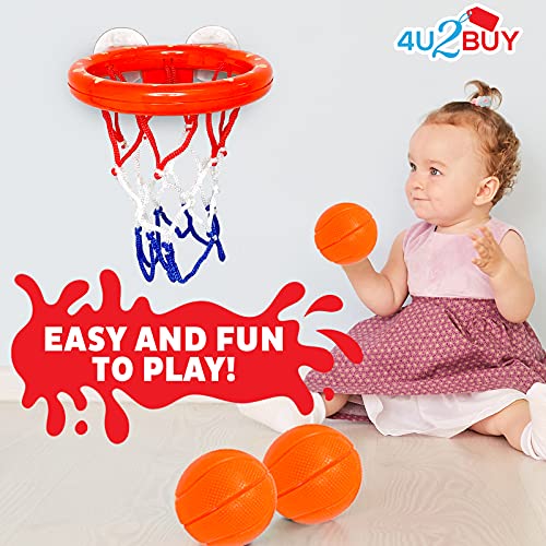 Kid Bath Toys Bathtub Basketball Hoop and 3 Balls Set by 4U2BUY