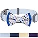 Blueberry Pet 4 Patterns Polka Dots Handmade Detachable Bow Tie Adjustable Dog Collar in Neat Pastel Blue, Small, Neck 12
