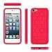 Fintie iPod Touch 6th Generation Case - [Shock Proof] Anti Slip [Honey Comb Series] Silicone Protective Case Cover [Kids Friendly] for Apple iPod Touch 6 / iPod Touch 5, Magenta