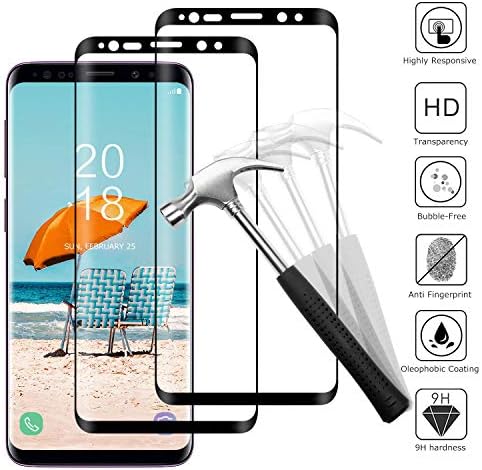 Snnisttek [2 pieces] Tempered Glass Screen Protector for Samsung Galaxy S8-Samsung Galaxy S8 Tempered Glass, 9H Hardness, Ultra Crystal Clear, 99% Transparency Protection