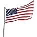 High Quality 25 ft Aluminum Telescoping Flagpole Kit with 3-in Golden Ball Finial PVC Ground Sleeve America USA Flag Design Spin Brackets for fly 2 Flags Pole Outdoor Decor