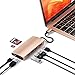 Satechi Aluminum Multi-Port Adapter V2-4K HDMI (30Hz), Gigabit Ethernet, USB-C Pass-Through, SD/Micro Card Readers, USB 3.0 - Compatible with 2018 MacBook Air, 2019/2018 MacBook Pro (Gold)