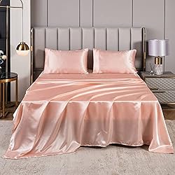 Satin Comforter Set with Sheet Set Full Silk Like