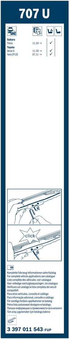 Bosch Wiper Blade Twin 707U, Length: 700mm - Single Front Wiper Bladess - Image 3