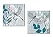 Decor Well - 2 Pieces Teal Blue Wall Art Canvas Decor Set, Dragonfly and Botanical Art Canvas Print Ready to Hang