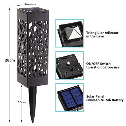 GIGALUMI Solarleuchten Garten 8 Pack warmweiße Solar Gartenleuchte wasserdichte Solarlampen für außen, Garten, Terrasse… – Bild 4