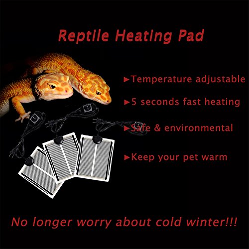 Reptile Heating Pad,Vipe Reptile Heat Mat Under Tank Heating Pad US Plug 110V Reptile Tank Warmer with Temperature Controller (5.9"x7.1" (5W)) - Thumbnail 3