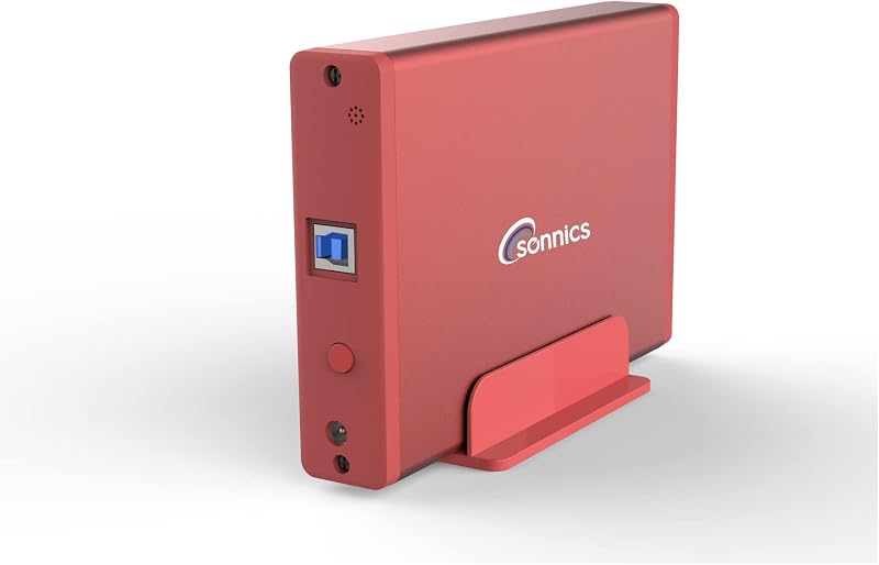 Sonnics 3TB Red External USB 3.0 Hard Drive for Xbox One PS4 PC Mac Desktop