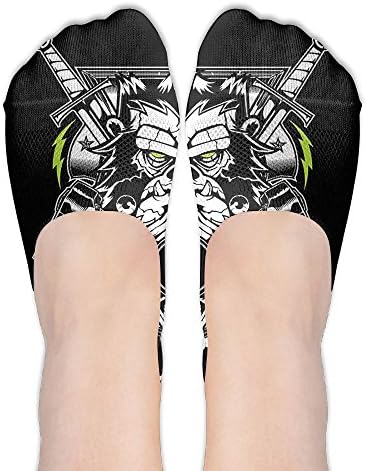 Warrior Logo Casual Low Cut No Show Sock Boat Socks Crew Ankle Socks Non Slip Flat Boat Line