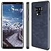SALAWAT Compatible with Galaxy Note 9 Case Slim PU Leather Vintage Shockproof Phone Cover Lightweight Premium Soft TPU Bumper Hard PC Hybrid Protective Case for Galaxy Note 9 (Blue)