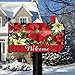 Briarwood Lane Poinsettia Welcome Christmas Mailbox Cover Floral Standard