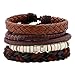 Leather Bracelet for Men Wrist Band Brown Rope Bracelet Bangle DALARAN
