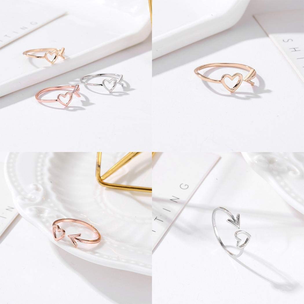 Lindames Women Jewelry Fashion Heart Arrow Shape Ring Rings