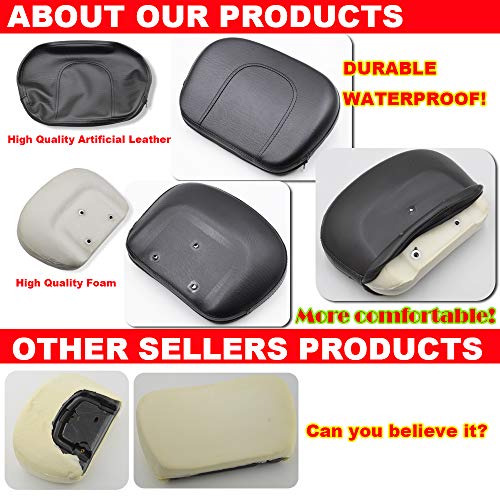 Triple Polished Chrome Upright Passenger Sissy Bar Backrest w/Pad & 4