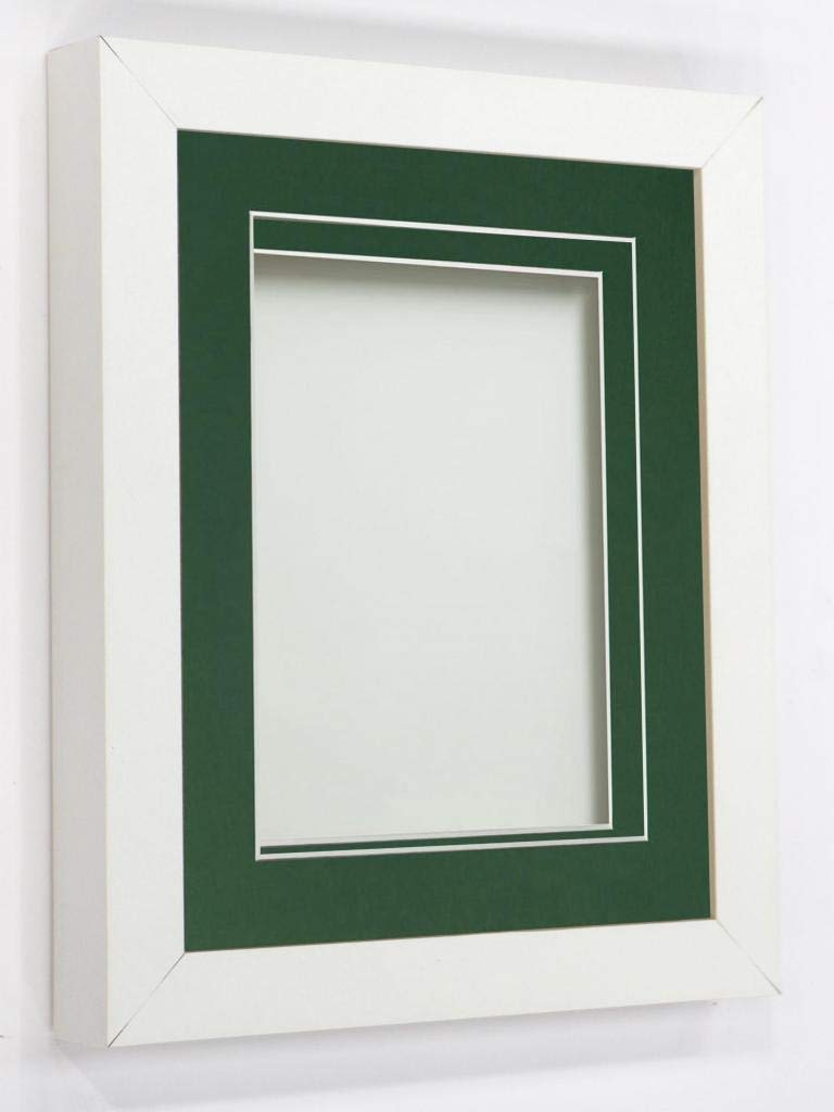 Rickman Box Frame White with Bottle Green Mount, 8x6 for 6x4 inch