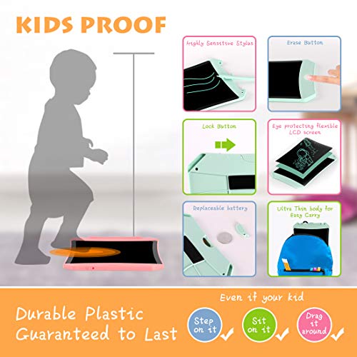 KOKODI LCD Writing Tablet 8.5 Inch, Drawing board Doodle Board with Lock Function, Erasable Reusable Electronic Doodle Pads Writing Board Gift for Kids and Adults at Home,School and Office (Green)