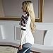 Women Blouse,Haoricu Women Floral Splice Printing Long Sleeve Round Neck Tops T Shirt (S, White)