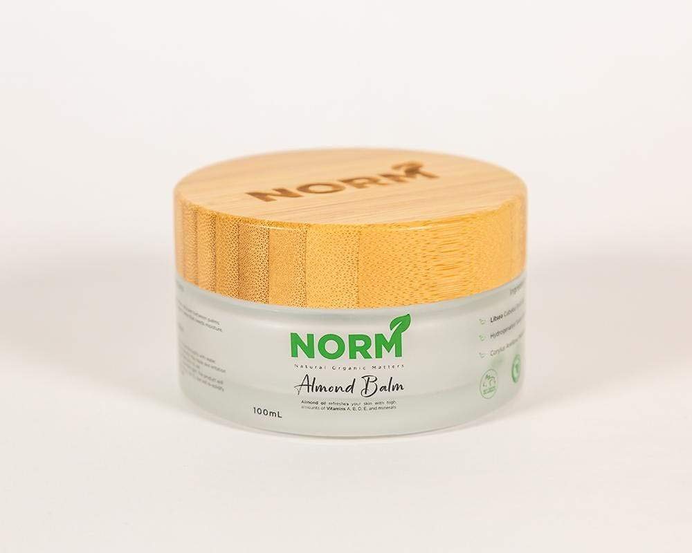Natural Organic Matters Almond Hand & Body Balm With 100% Natural Ingredients, Eco-Friendly Recyclable Glass Container With Bamboo Lid, Cruelty-Free - 30ml