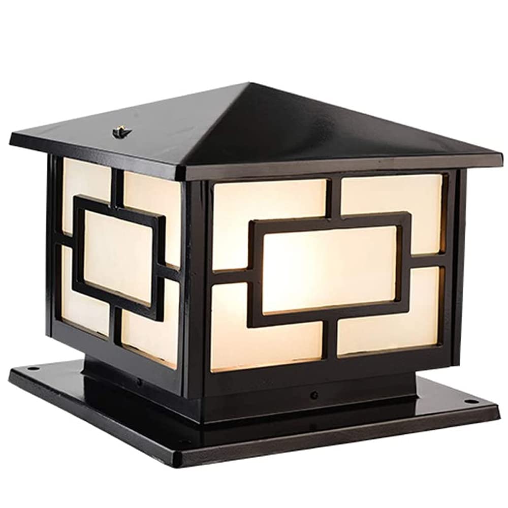 Photo 1 of Boilyn Pillar Lights Outdoor, IP65 Waterproof Column Lights Outdoor Rustproof Aluminum Glass Pillar Light Fixtures Fence Column Post Light Traditional Landscape Lighting E26