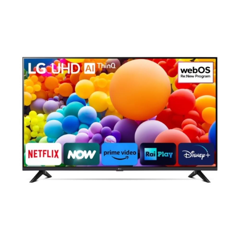 LG UHD 43'', Serie UT73 2024, Smart TV 4K, 43UT73006LA, Processore α5 Gen7, 20W, 3 HDMI, HDR10 Pro, Filmmaker Mode, Game Optimizer, Alexa, Wi-Fi, webOS 24, Sports Portal