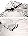 Coofandy Men's Nightclub Style Metallic Shiny Casual Long Sleeve Pullover Hoodie Silver Large