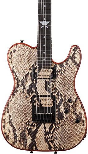 Schecter Guitar Research PT Snakeskin 6-String Electric Guitar Transparent Brown