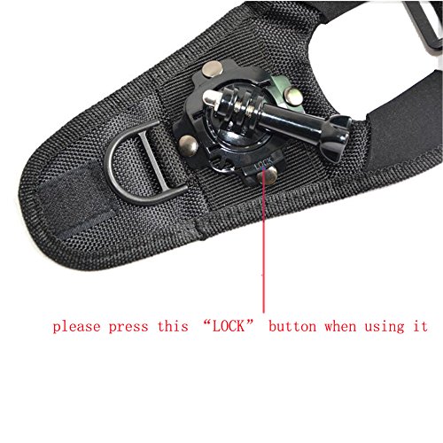Walway 360 Degree Rotation Glove Style Band Wrist Strap Mount Strip Belt for GOPRO HERO 6/5/5 Session/4 Session/4/3+/3/2/1, Xiaoyi and Other Action Cameras, with Long Handle Screw - Thumbnail 4