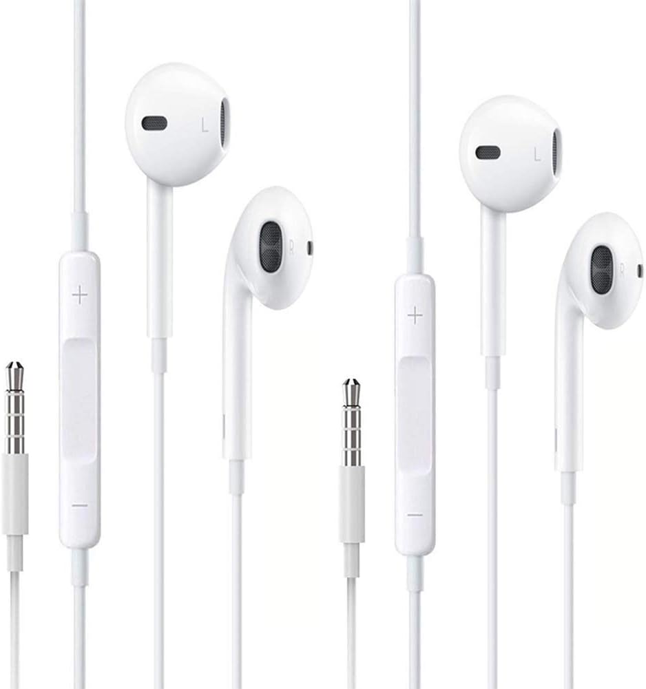 INAO In Ear Earphones [2 Pack] Microphone and Remote Control Compatible with iPhone 6/6s/6s Plus/5s iPod iPad IOS Android MP3