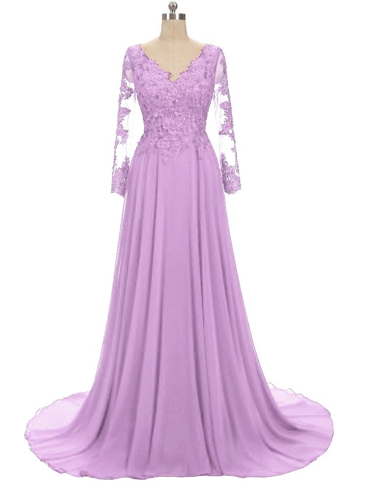 LOVING HOUSE Women's V Neck Lace Prom Dresses Long Mother of The Bride