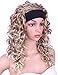 Kalyss Long Curly Blonde Half 3/4 Wigs for Women Synthetic Full Head Ombre Blonde Wavy Daily Wear Headband wigs