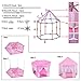 Windpnn Kids Play Tent, Pink Princess Castle Play House, Large Light Up Playhouse with Remote LED Twinkle Star Light, Top Toy Gift Ideas for Girls Boys Toddlers Baby (55