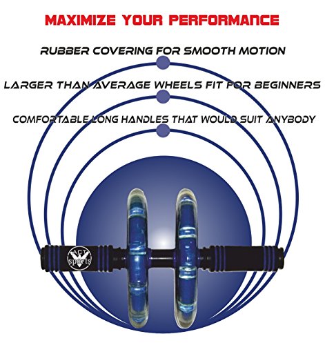 V-Act-Sports-PRO-ABS-Workout-Roller-Wheel-Exercise-Equipment-wKnee-Mattress-Sturdy-and-Well-Made-Blue-PP-Fit-for-All-Surfaces-and-Extremely-Light