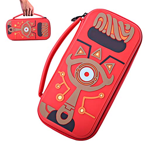 Carrying Case Compatible Nintendo Switch Zelda-Outdoor Waterproof Carrying Case-Travel Silicone Hard Shell Embossed Zelda Handbag with Link Sheikah Slate Eye for Nintendo Switch Console & Accessories