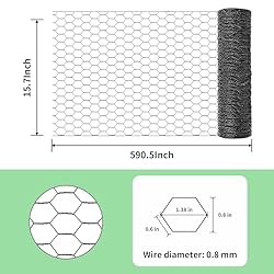 Chicken Wire 15.7 in x 590.5 in Poultry Wire