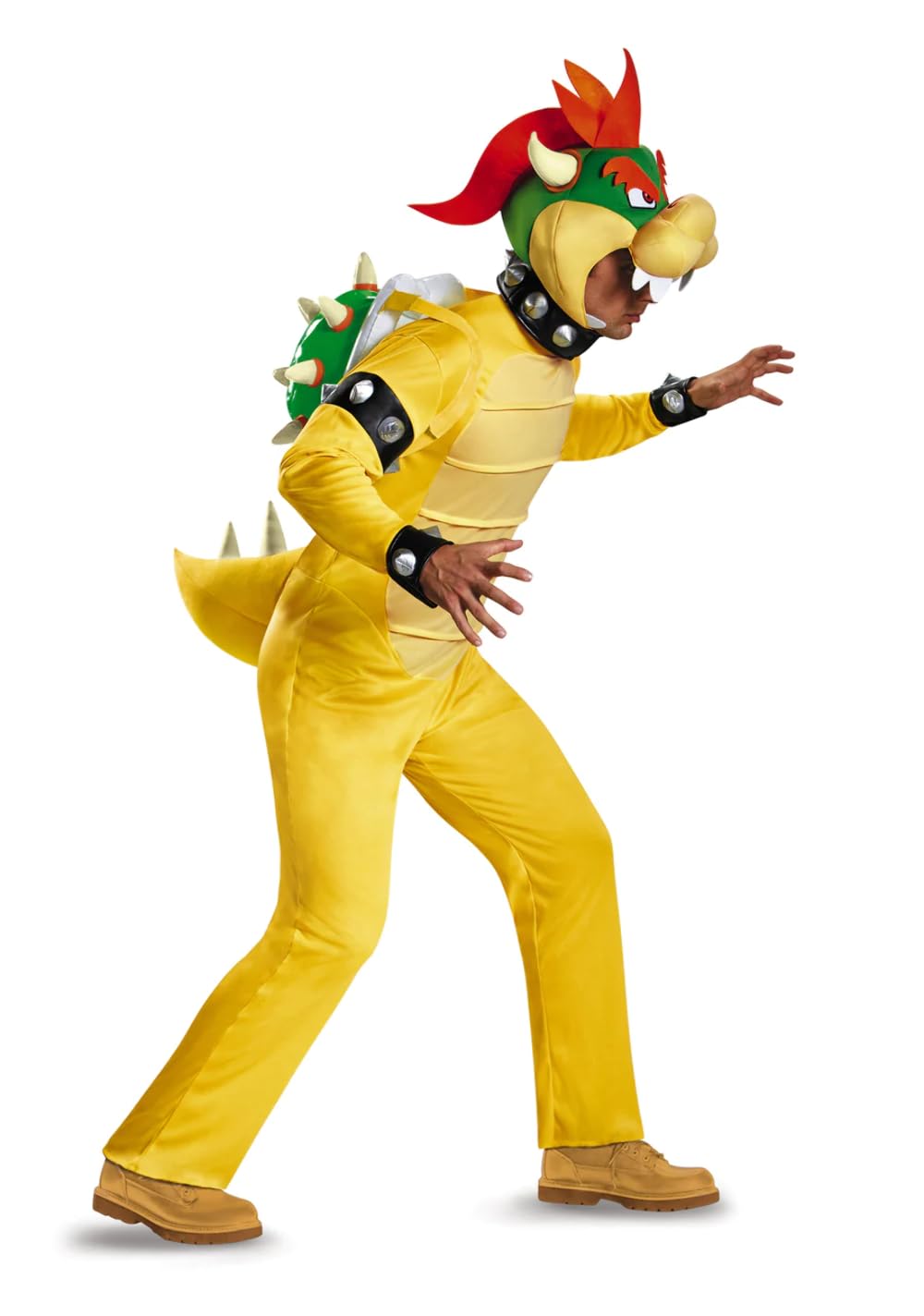 Disguise Super Mario Bros Deluxe Bowser Costume for Adults | Men's Plus Size Bowser Cosplay Outfit with Inflatable Shell