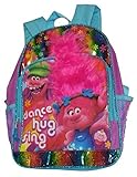 Dreamworks Trolls Glittery Dance Hug Sing Backpack with Hair Accent, 16 inch