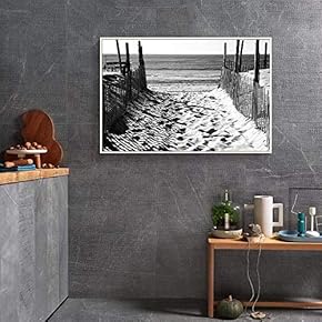 Floating Framed Canvas Wall Art for Living Room, Bedroom Black and White Landscape Canvas Prints for Home Decoration Ready to Hang - 16x24 inches