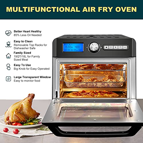 Air Fryer Toaster Oven, Bonsenkitchen 19 QT Convection Airfryer