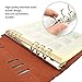 EsOffice Leather Notebook, Refillable Journal, Leather Binder Diary, 6 Ring Vintage Writing Notebook ,180 Lined Beige Pages, 5.8 x 8.2 Inches/A5 Size, Black