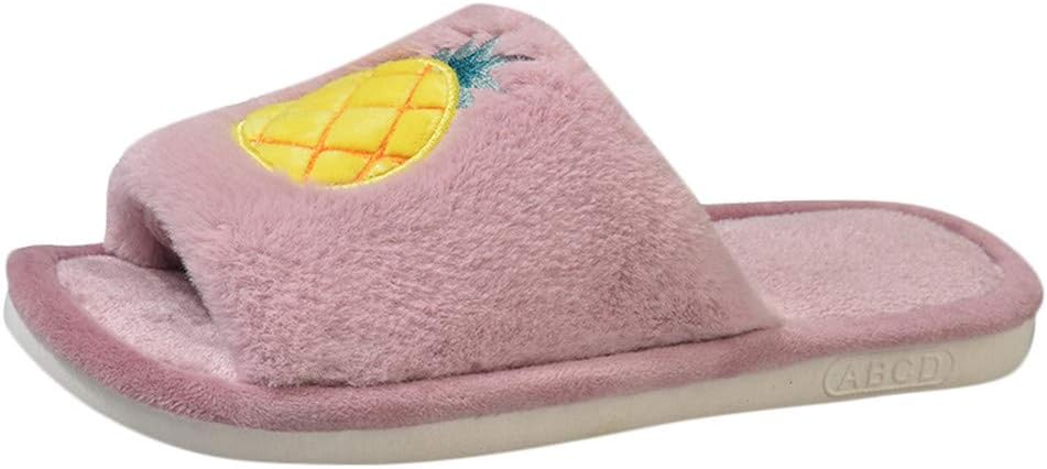 Fruit Slippers Word Fur Slippers Soft Sister Non-Slip Candy Color Home Slippers Female Women's Casual Fruit Slippers Non-Slip Shoes Wild Slippers Home Slippers